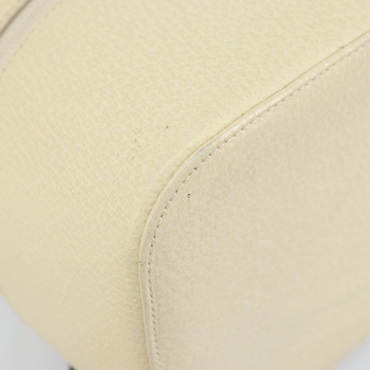 GUCCI Vanity Cosmetic Pouch Leather White 039 1705 0710 Auth 165112