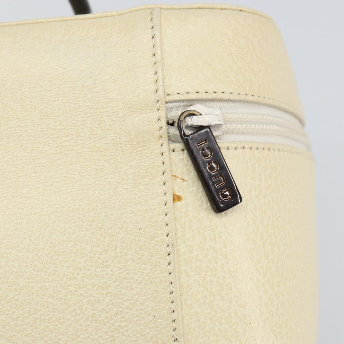GUCCI Vanity Cosmetic Pouch Leather White 039 1705 0710 Auth 165112
