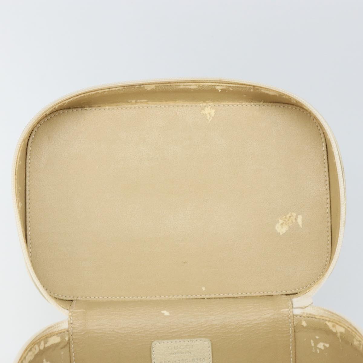 GUCCI Vanity Cosmetic Pouch Leather White 039 1705 0710 Auth 165112