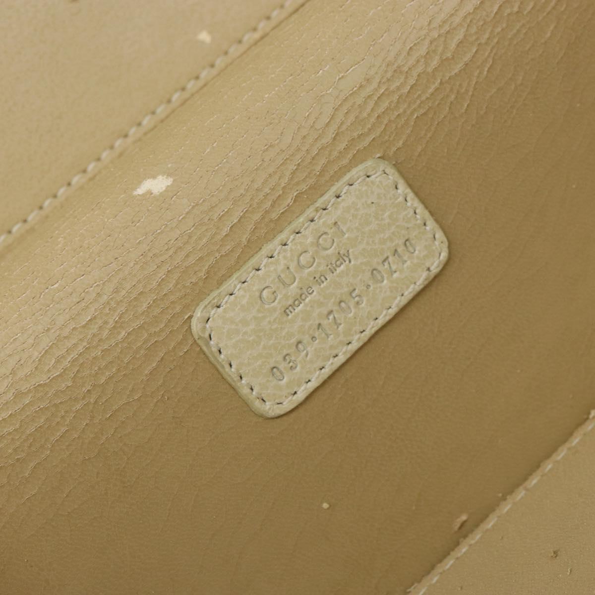 GUCCI Vanity Cosmetic Pouch Leather White 039 1705 0710 Auth 165112