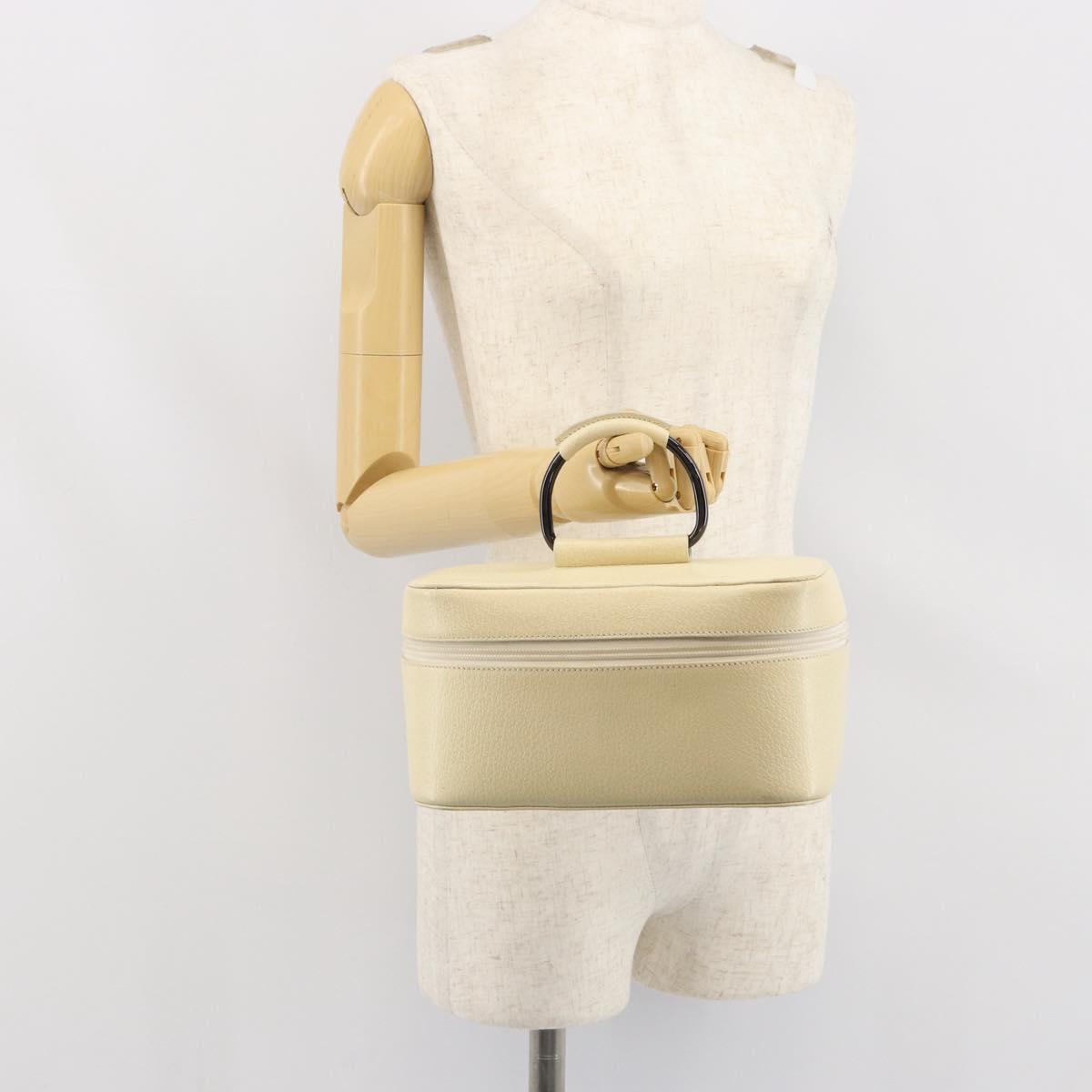 GUCCI Vanity Cosmetic Pouch Leather White 039 1705 0710 Auth 165112