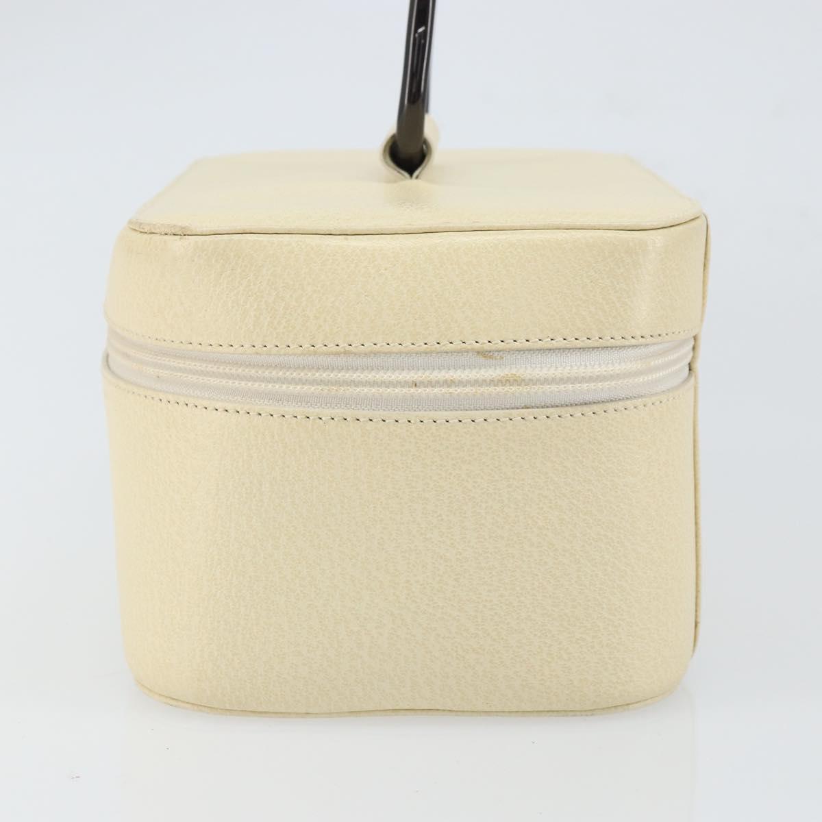 GUCCI Vanity Cosmetic Pouch Leather White 039 1705 0710 Auth 165112