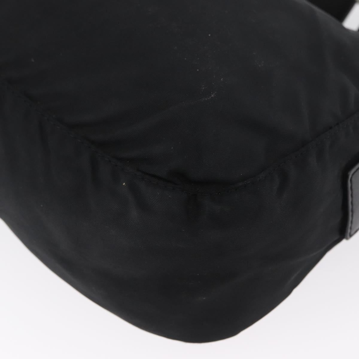 PRADA Shoulder Bag Nylon Black Silver Auth 165115