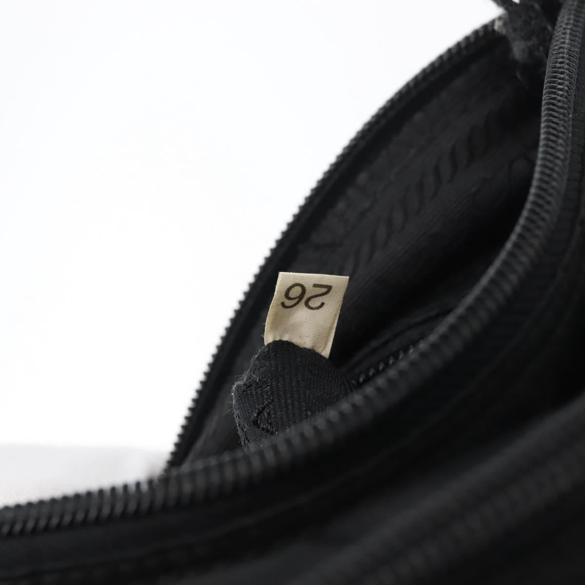 PRADA Shoulder Bag Nylon Black Silver Auth 165115