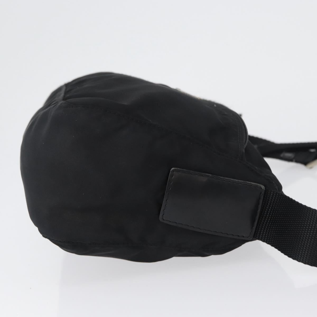 PRADA Shoulder Bag Nylon Black Silver Auth 165115