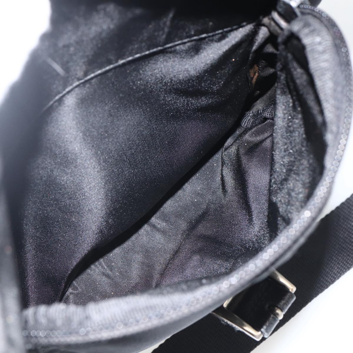 PRADA Shoulder Bag Nylon Black Silver Auth 165117