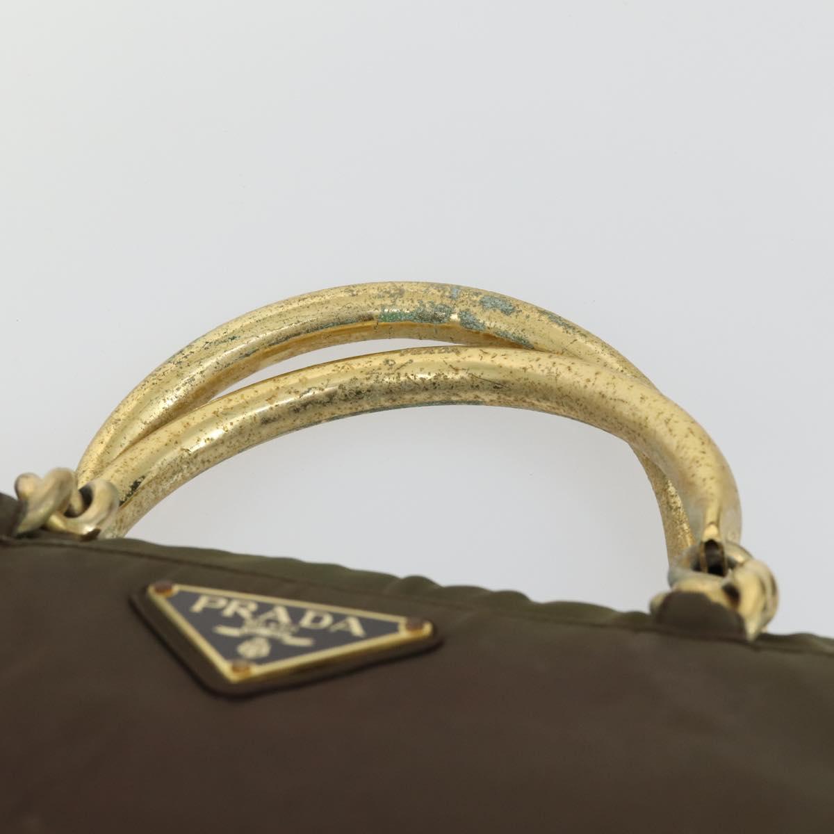 PRADA Shoulder Bag Nylon 3 Set Khaki Black Auth 165124