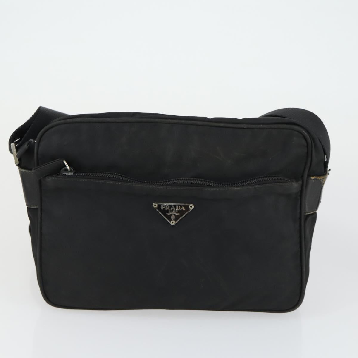 PRADA Shoulder Bag Nylon 3 Set Khaki Black Auth 165124