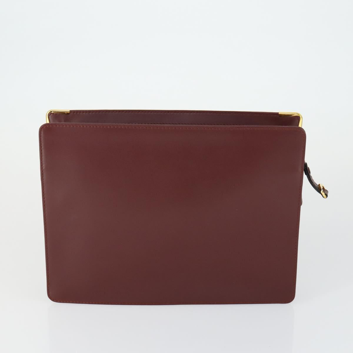 Christian Dior Valentino Dunhill Cartier Bag Leather 4 Set Bordeaux Auth 165125
