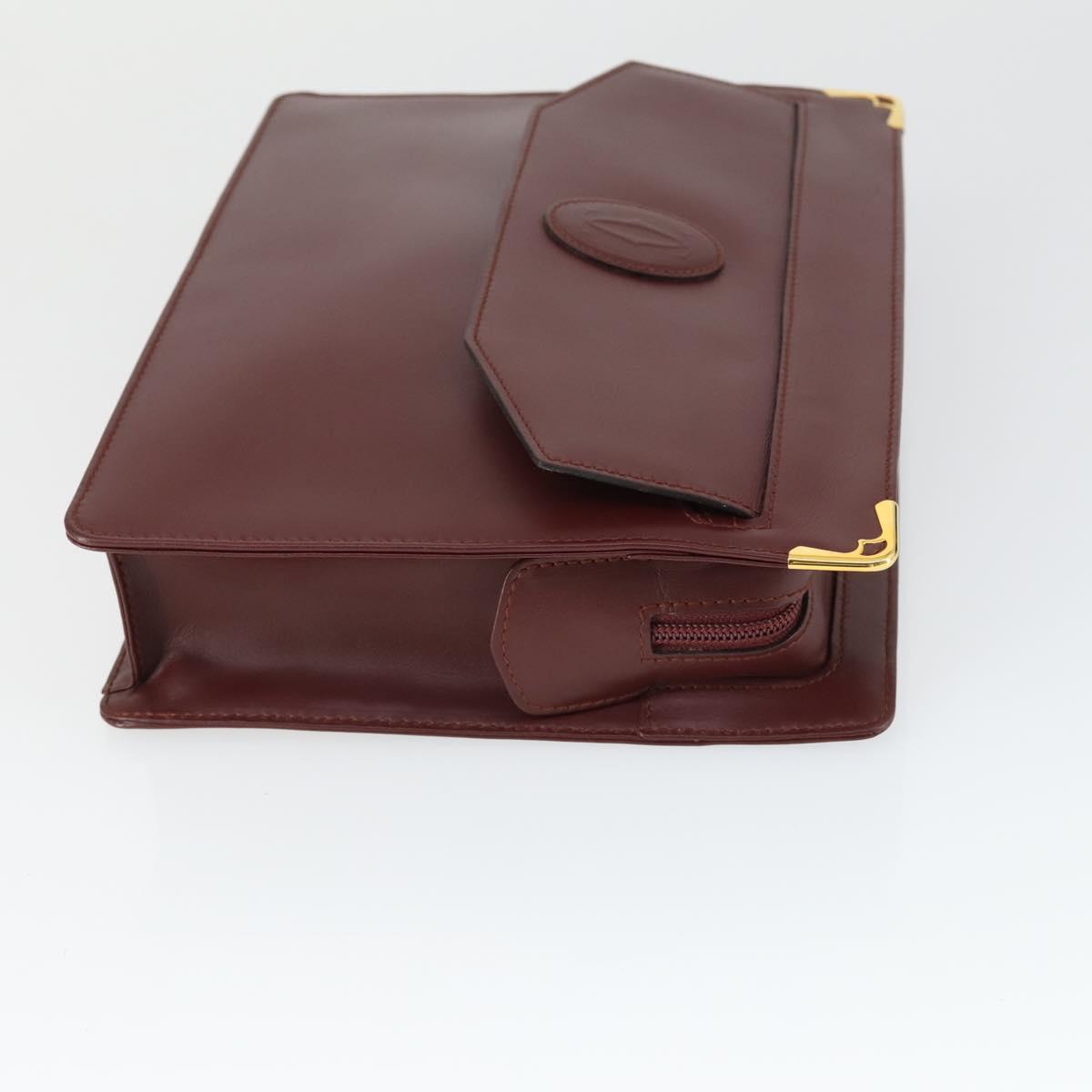Christian Dior Valentino Dunhill Cartier Bag Leather 4 Set Bordeaux Auth 165125