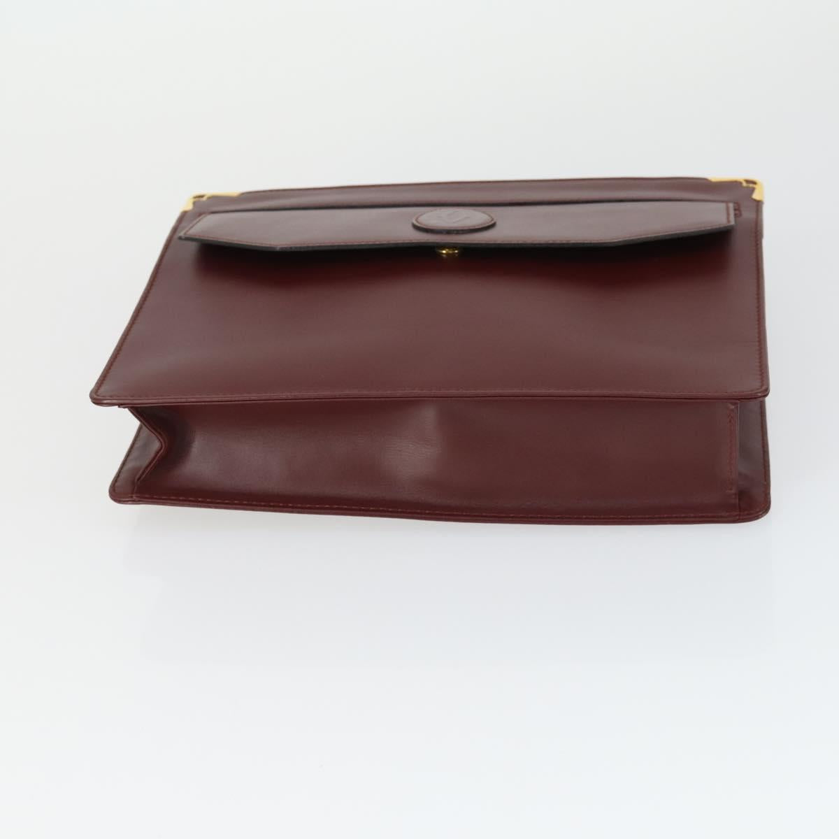 Christian Dior Valentino Dunhill Cartier Bag Leather 4 Set Bordeaux Auth 165125