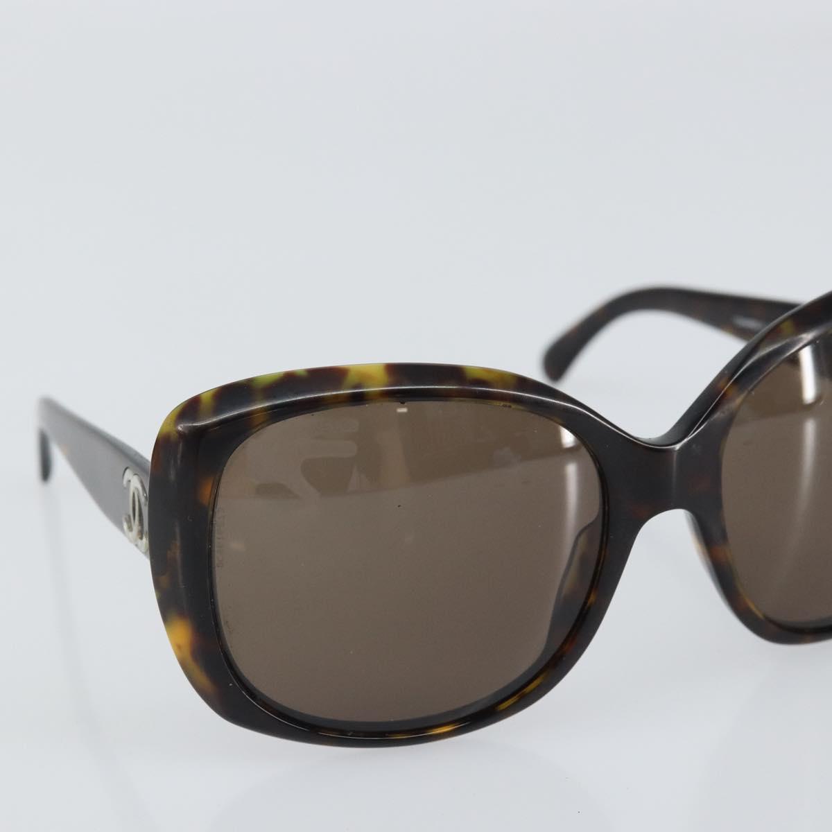 CHANEL Sunglasses plastic Black CC Auth 165138