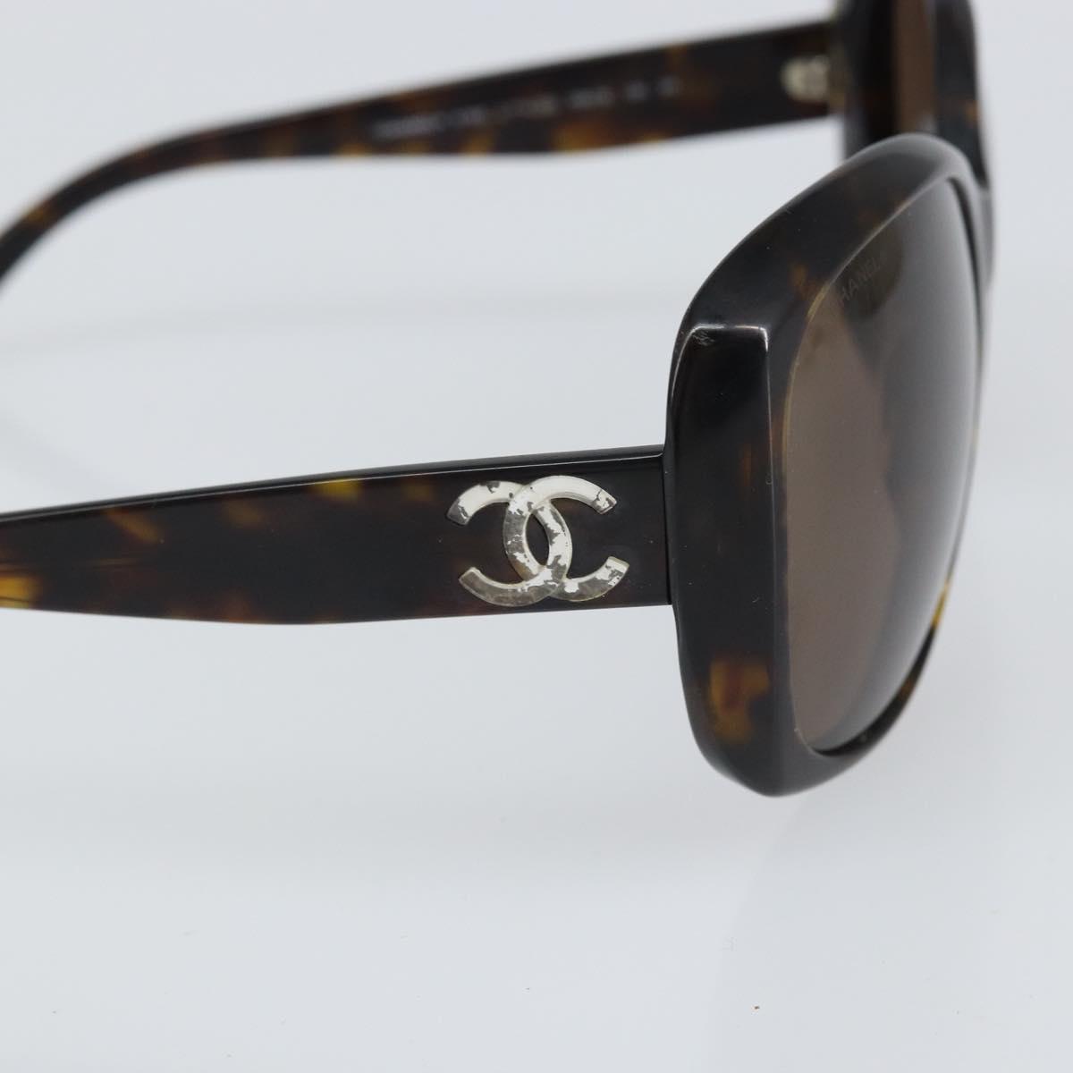 CHANEL Sunglasses plastic Black CC Auth 165138