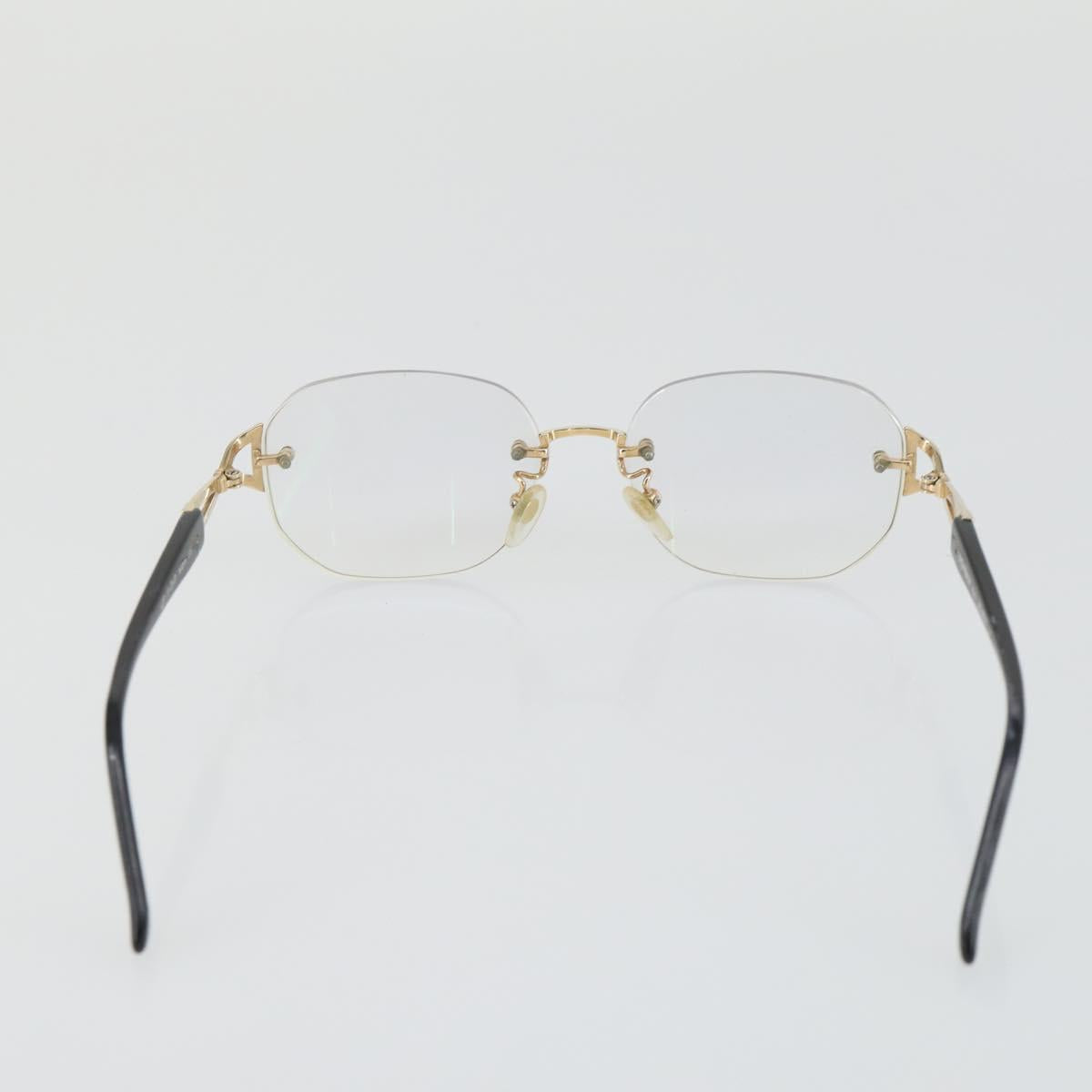 SAINT LAURENT Glasses plastic 4 Set Black Gold Auth 165142