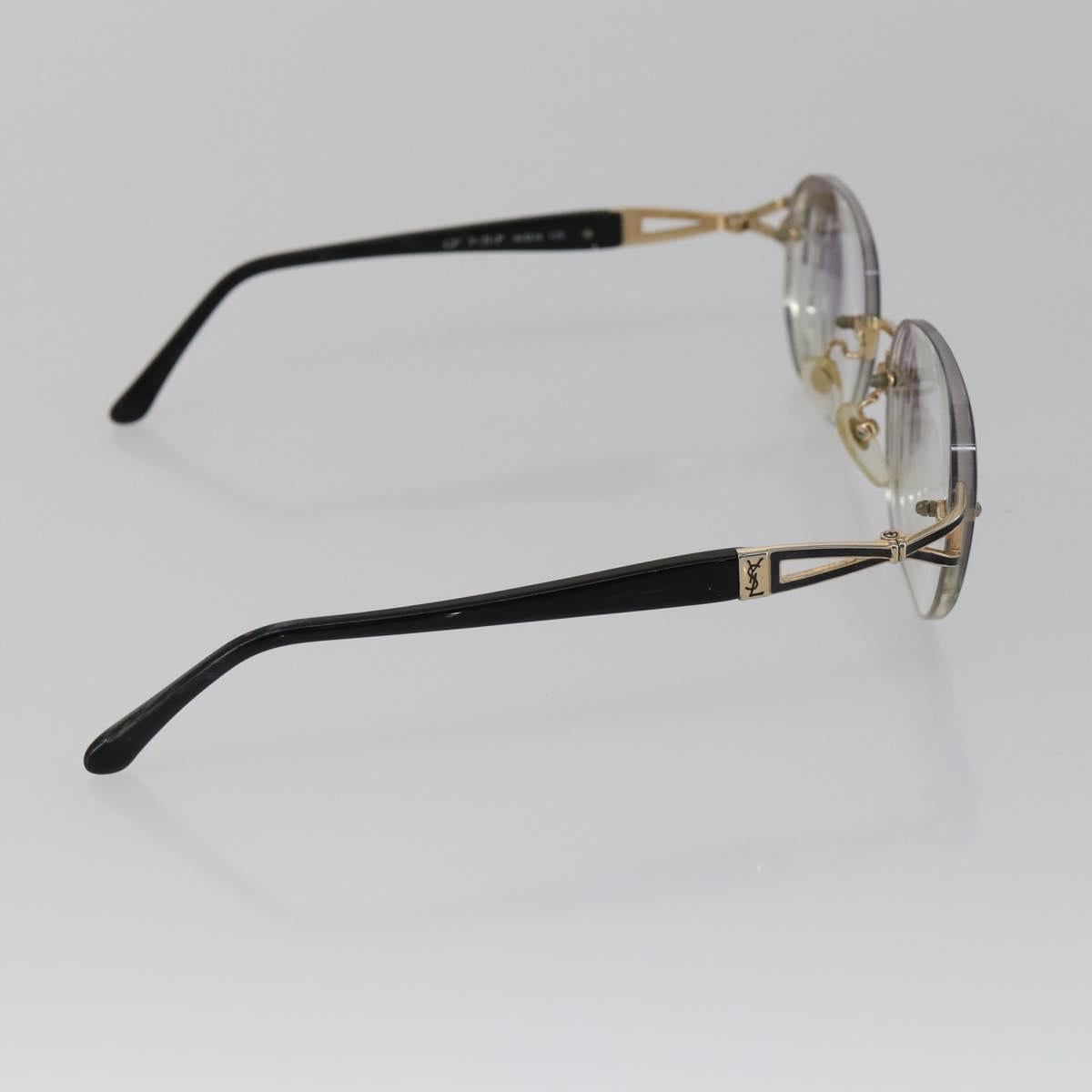 SAINT LAURENT Glasses plastic 4 Set Black Gold Auth 165142