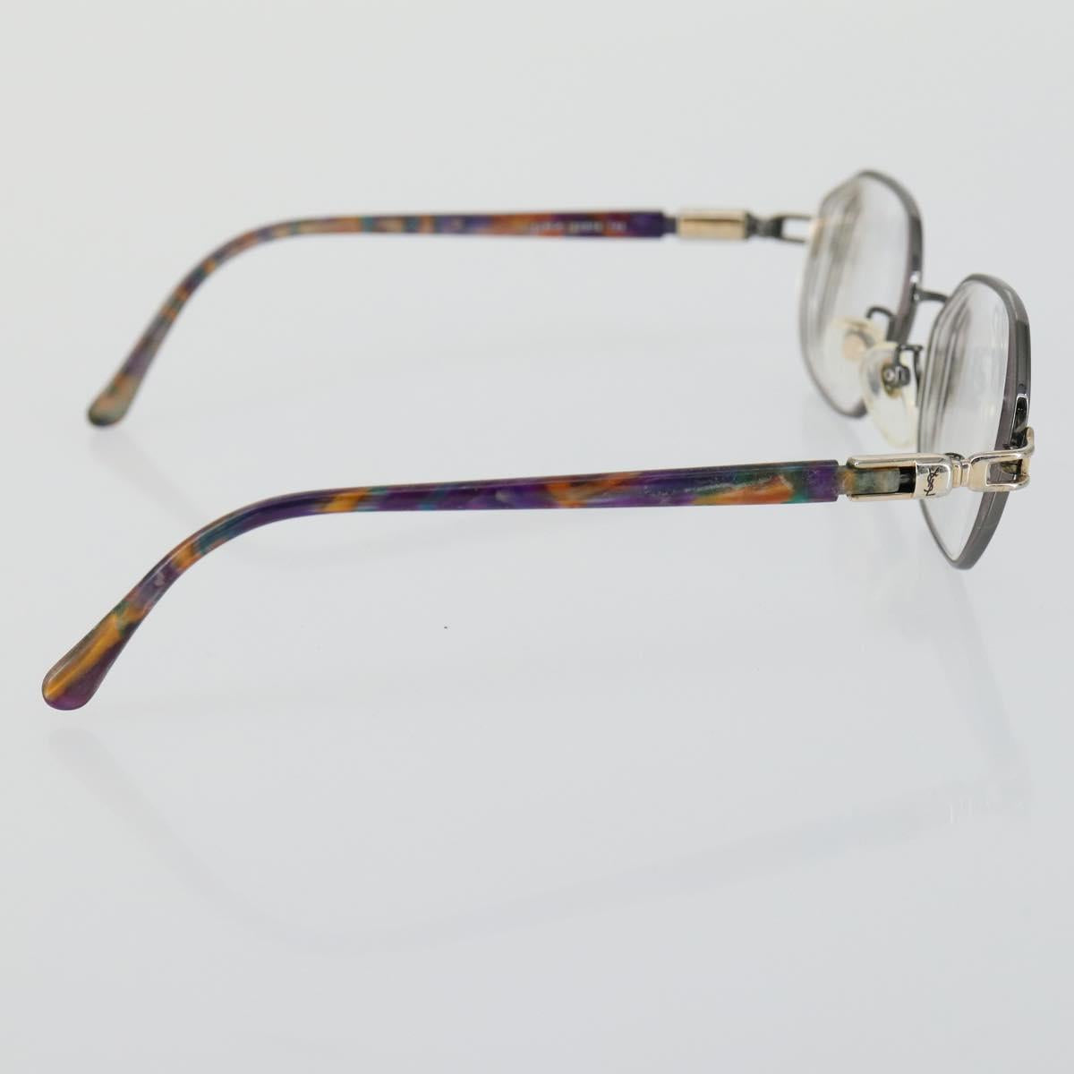 SAINT LAURENT Glasses plastic 4 Set Black Gold Auth 165142