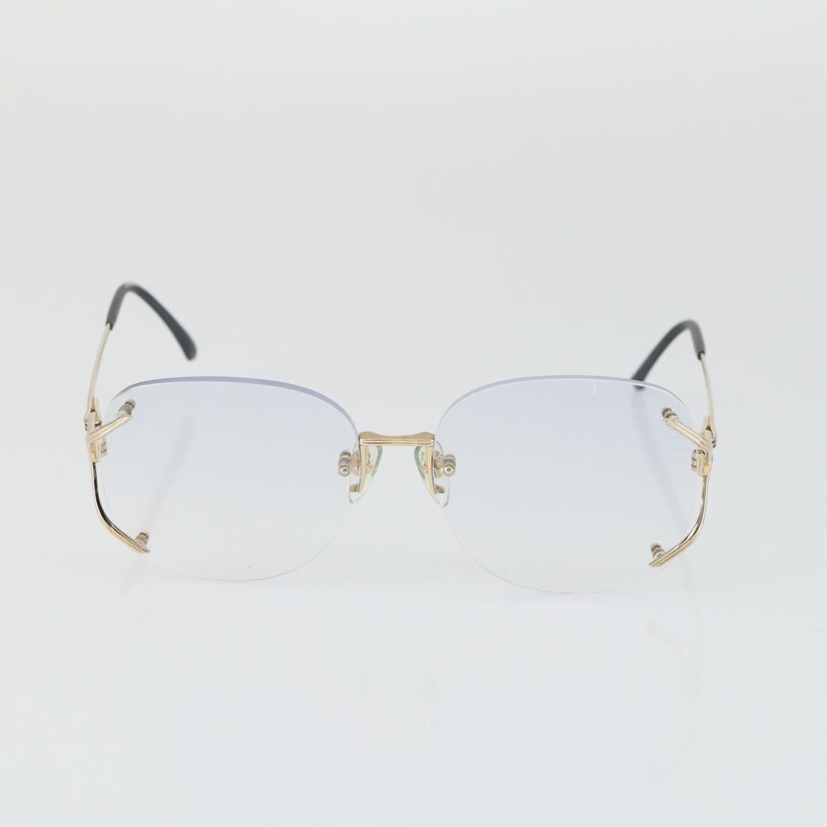 SAINT LAURENT Glasses plastic 4 Set Black Gold Auth 165142