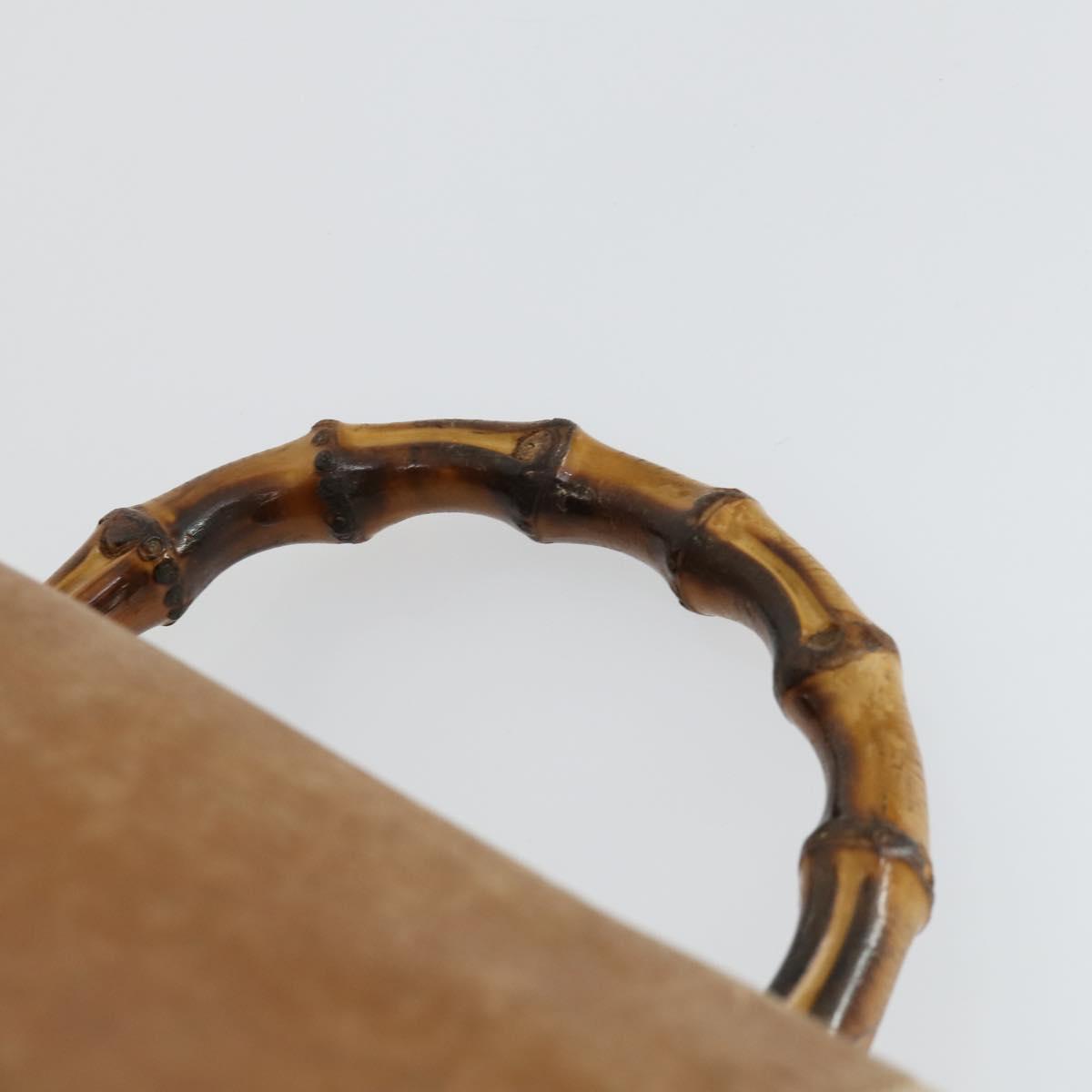 GUCCI Bamboo Backpack Leather Beige Gold 003 2058 0016 Auth 165169