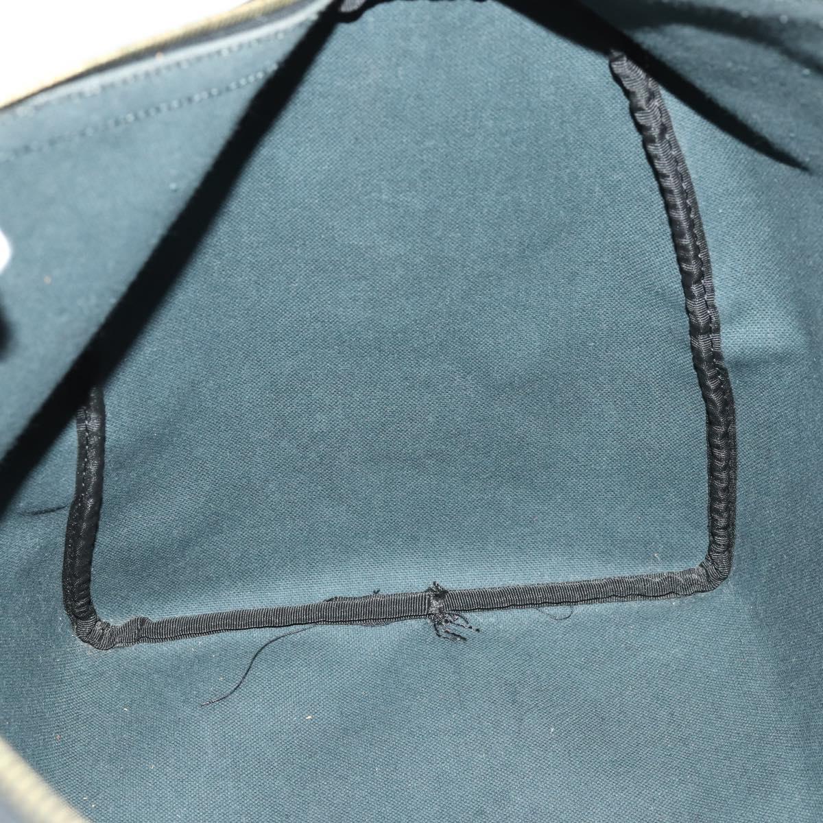 CELINE Macadam Canvas Boston Bag PVC Black Gold Auth 165170