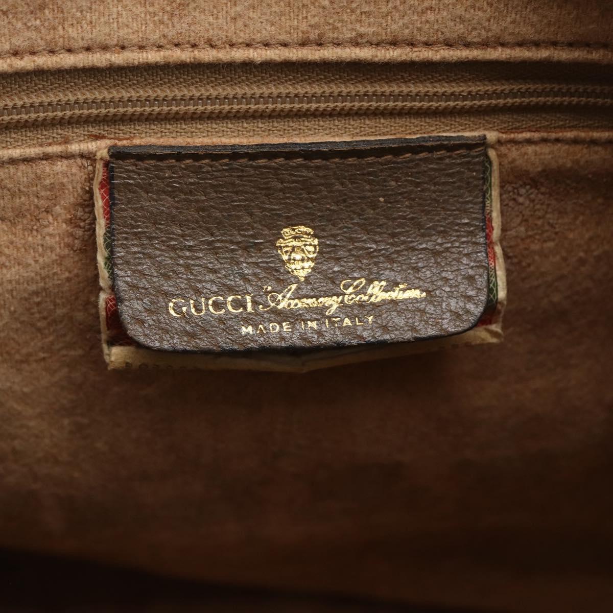 GUCCI GG Supreme Web Sherry Line Boston Bag PVC Beige Gold 39 02 007 Auth 165177