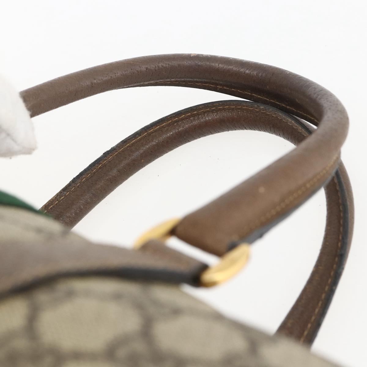 GUCCI GG Supreme Web Sherry Line Boston Bag PVC Beige Gold 39 02 007 Auth 165177