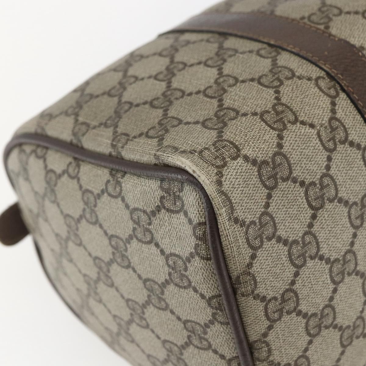GUCCI GG Supreme Web Sherry Line Bag PVC Beige Gold 58 02 007 Auth 165180
