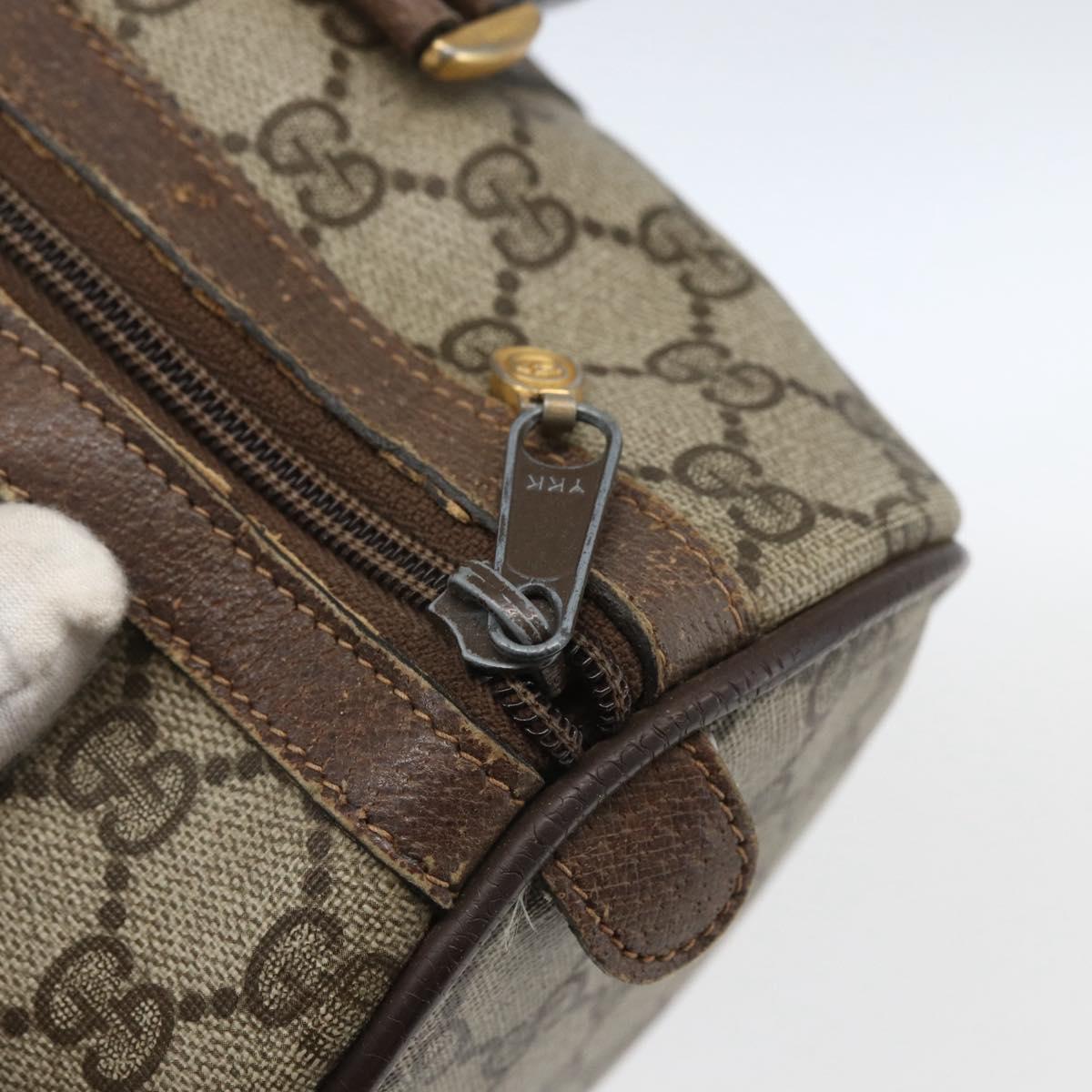 GUCCI GG Supreme Web Sherry Line Bag PVC Beige Gold 58 02 007 Auth 165180
