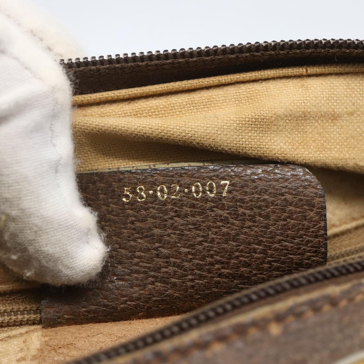 GUCCI GG Supreme Web Sherry Line Bag PVC Beige Gold 58 02 007 Auth 165180
