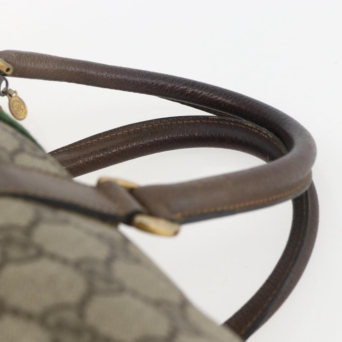 GUCCI GG Supreme Web Sherry Line Bag PVC Beige Gold 58 02 007 Auth 165180