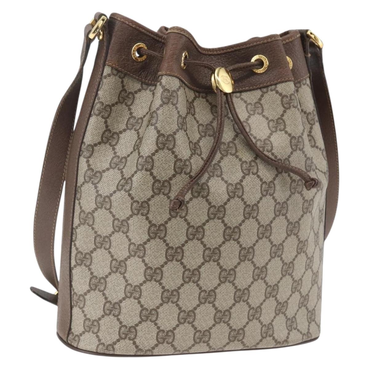 GUCCI GG Supreme Purse Bag PVC Leather Beige Gold 001 115 6179 Auth 165181