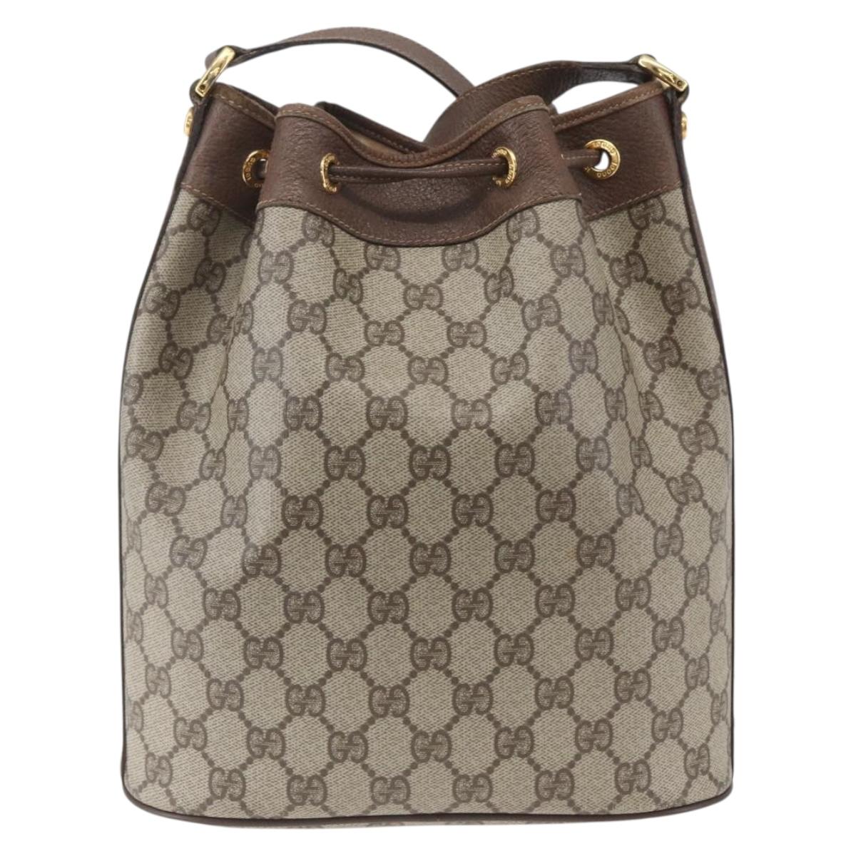 GUCCI GG Supreme Purse Bag PVC Leather Beige Gold 001 115 6179 Auth 165181