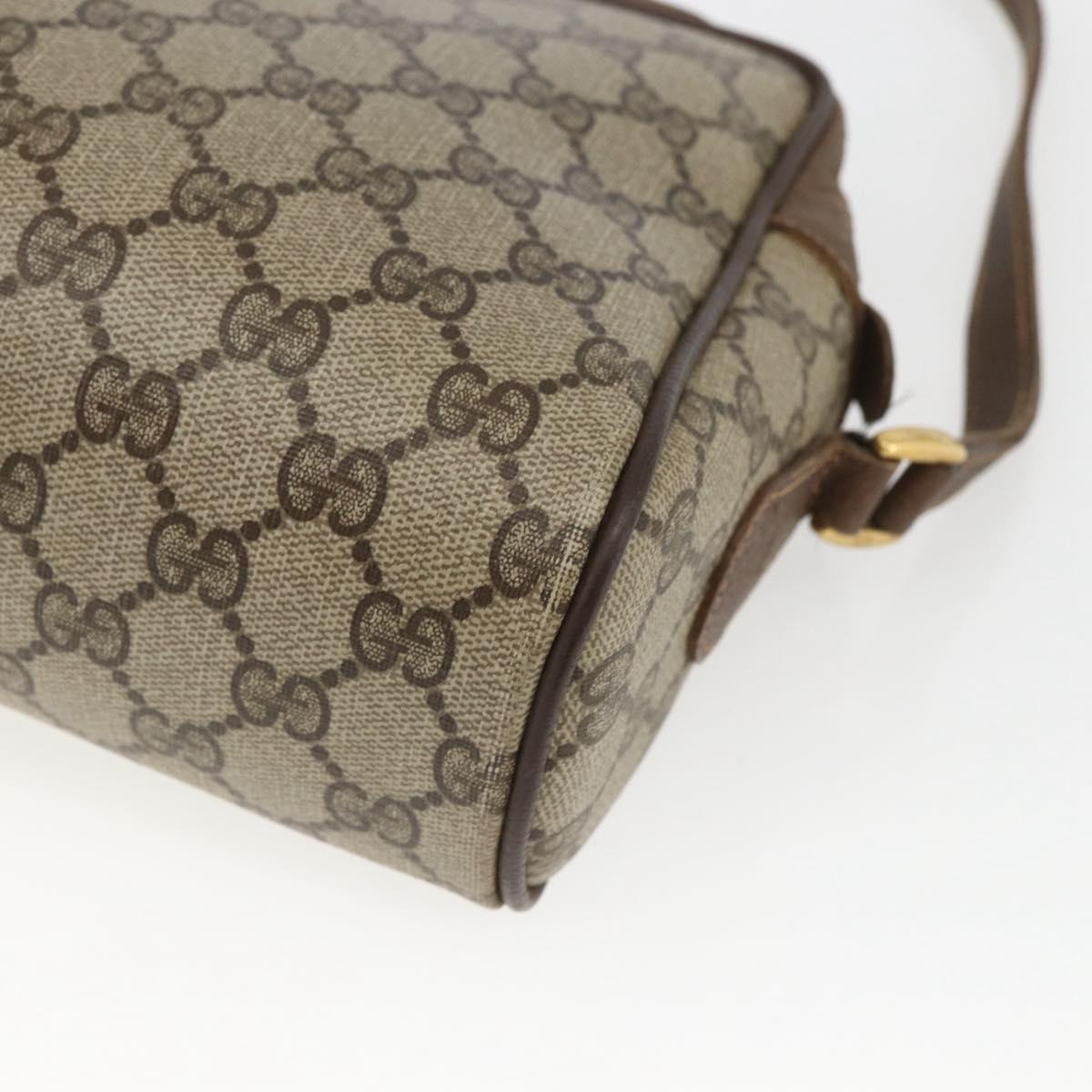 GUCCI GG Supreme Web Sherry Line Bag PVC Beige Gold 56 02 088 Auth 165182