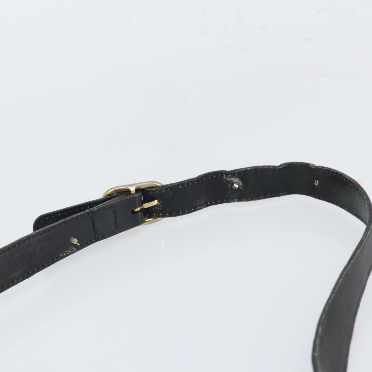 GUCCI GG Canvas Web Sherry Line Shoulder Bag Black Gold 010 378 Auth 165196