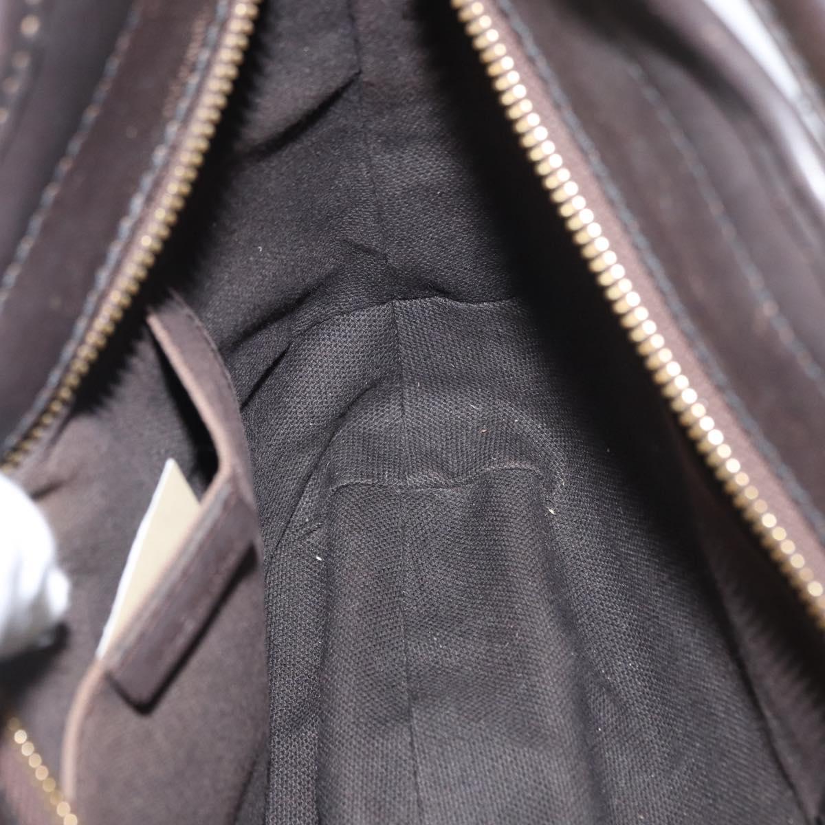 BURBERRY Nova Check Shoulder Bag PVC Beige Gold Auth 165209