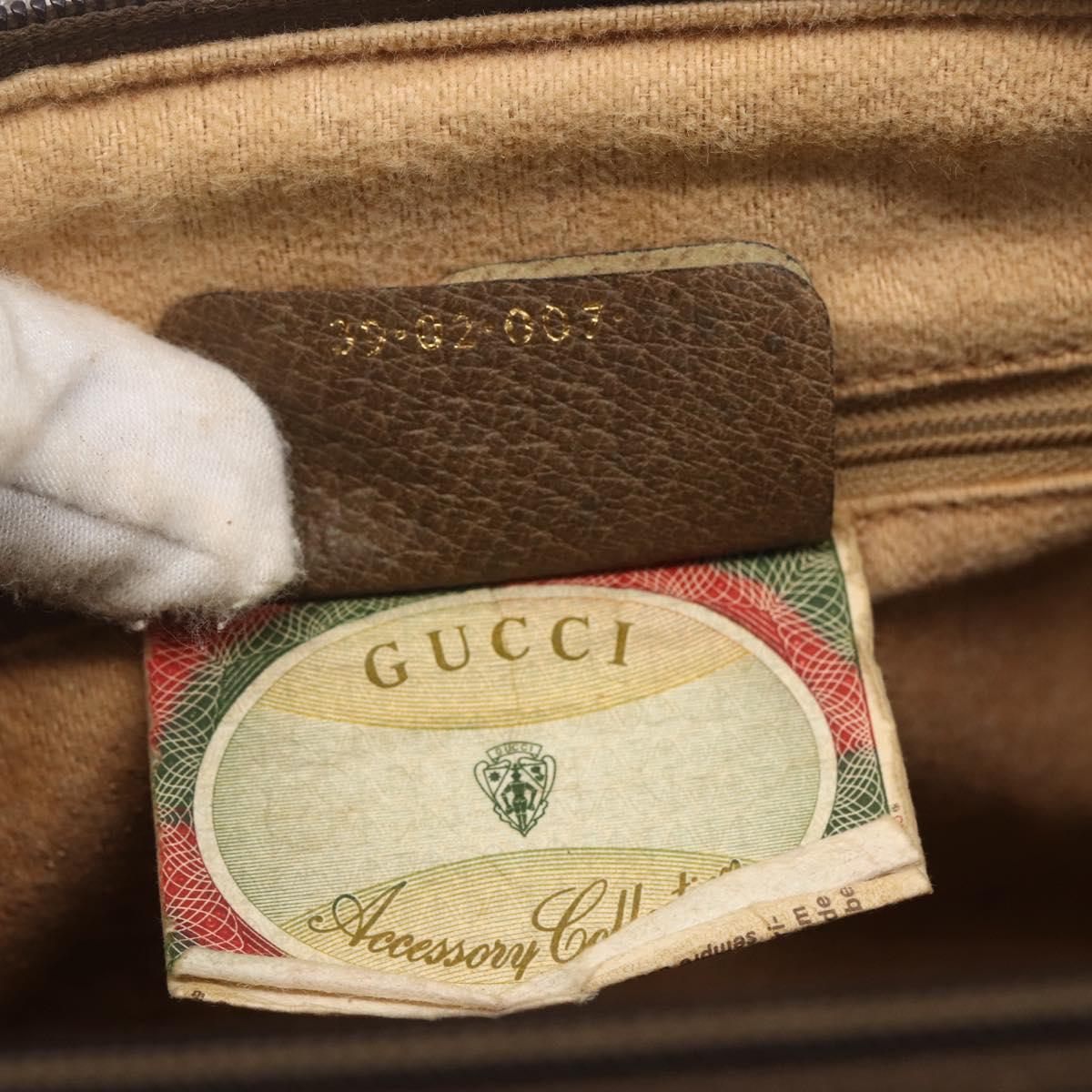 GUCCI GG Supreme Web Sherry Line Boston Bag PVC Beige Gold 39 02 007 Auth 165215