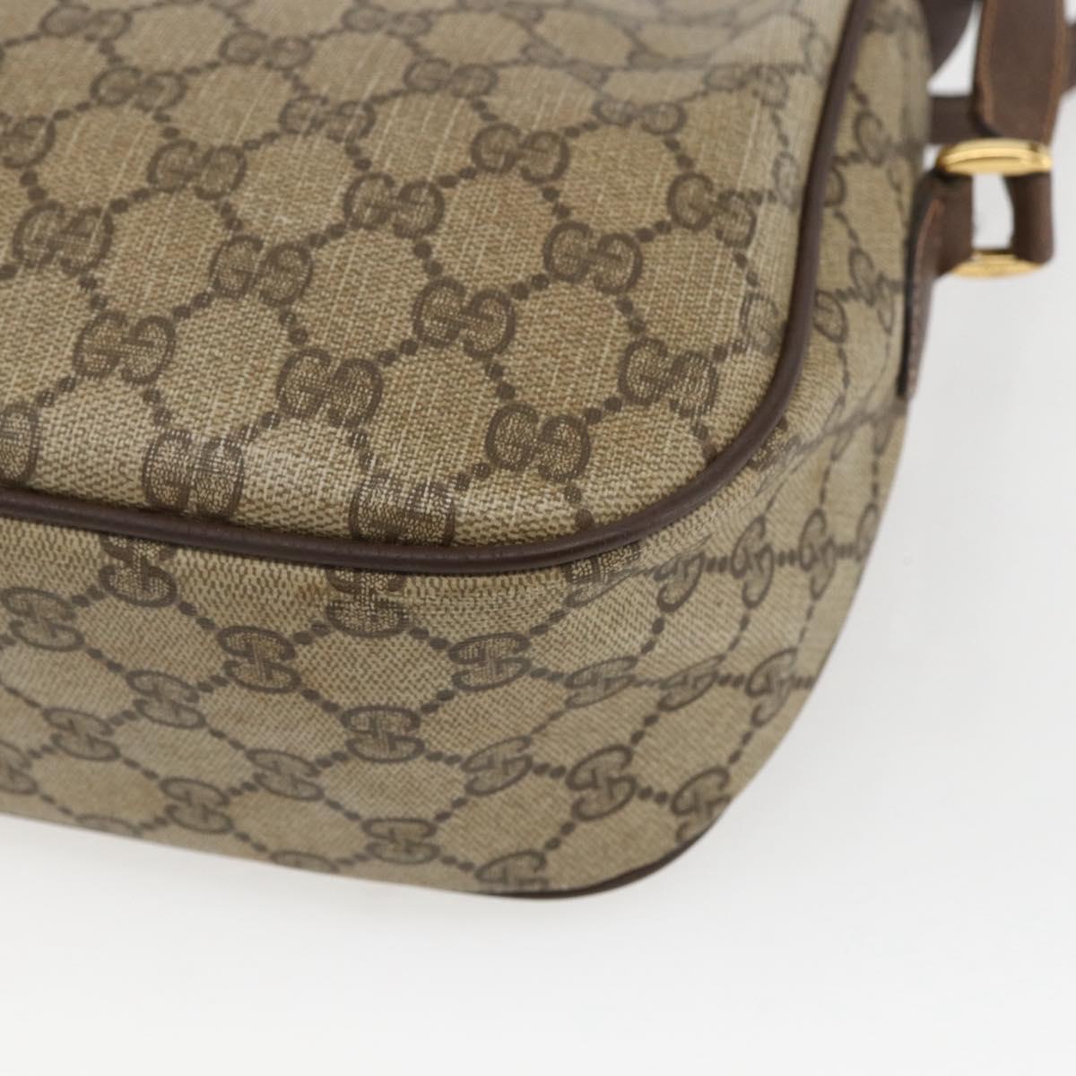 GUCCI GG Supreme Web Sherry Line Bag PVC Beige Gold 89 02 077 Auth 165219