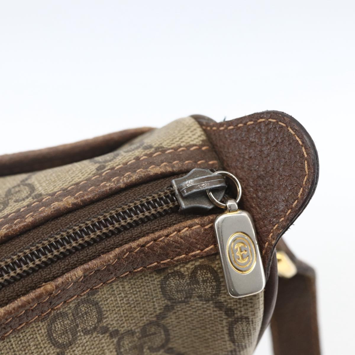 GUCCI GG Supreme Web Sherry Line Bag PVC Beige Gold 89 02 077 Auth 165219