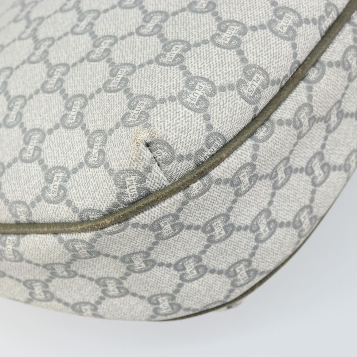 GUCCI GG Plus Supreme Shoulder Bag PVC Gray Gold Auth 165221