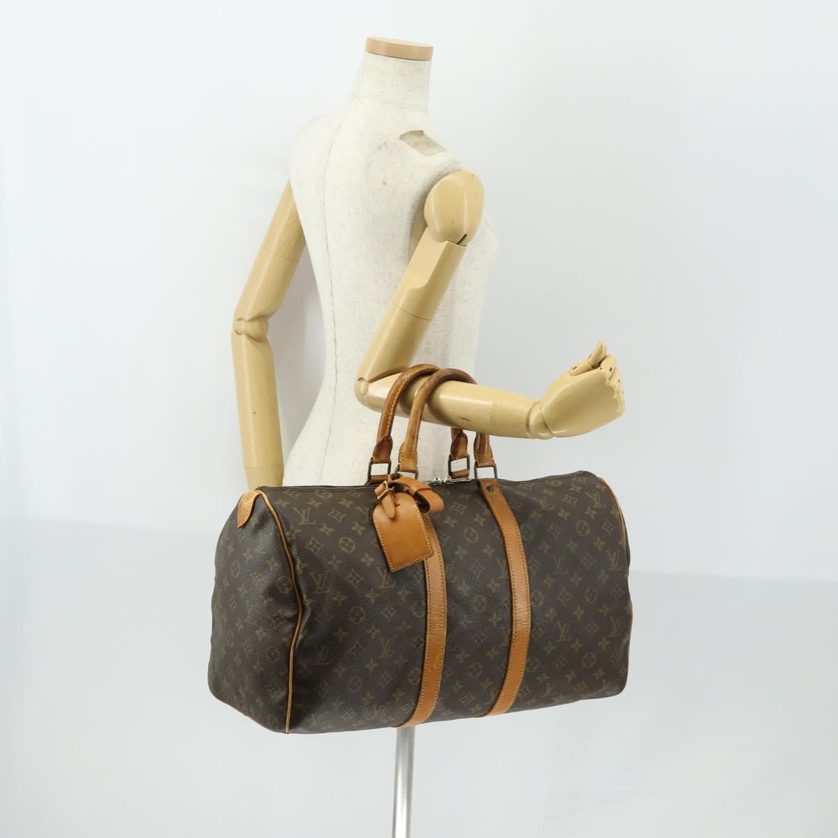 LOUIS VUITTON Monogram Keepall 45 Boston Bag M41428 LV Auth 165224