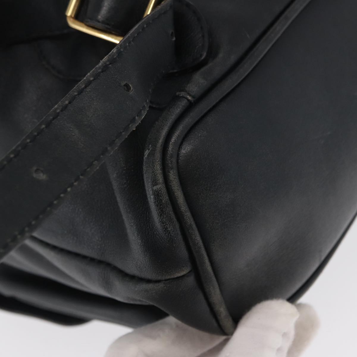 GUCCI Bamboo Backpack Leather Black Gold 003 2058 0016 Auth 165229