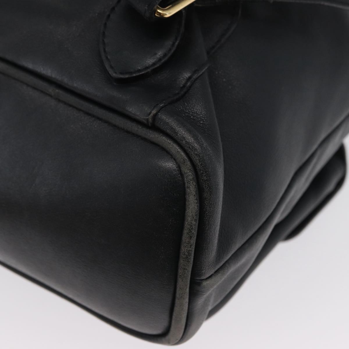GUCCI Bamboo Backpack Leather Black Gold 003 2058 0016 Auth 165229