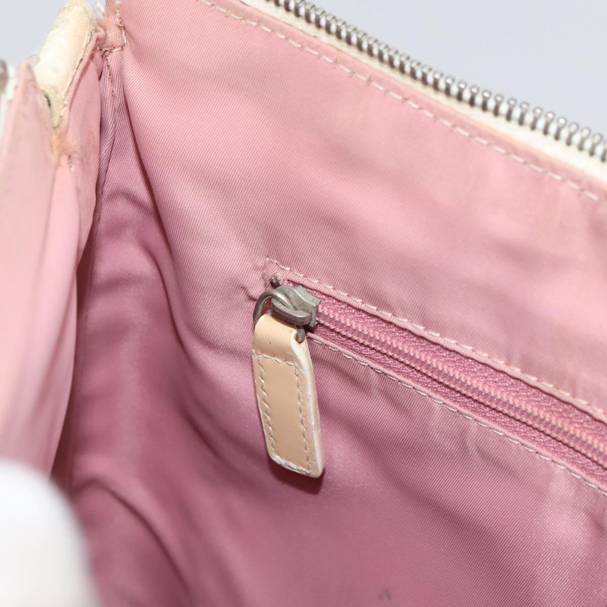 Christian Dior Trotter Canvas Shoulder Bag PVC Pink Silver Auth 165231