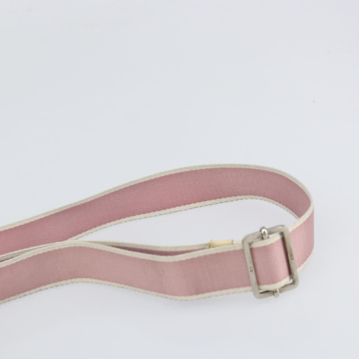 Christian Dior Trotter Canvas Shoulder Bag PVC Pink Silver Auth 165231