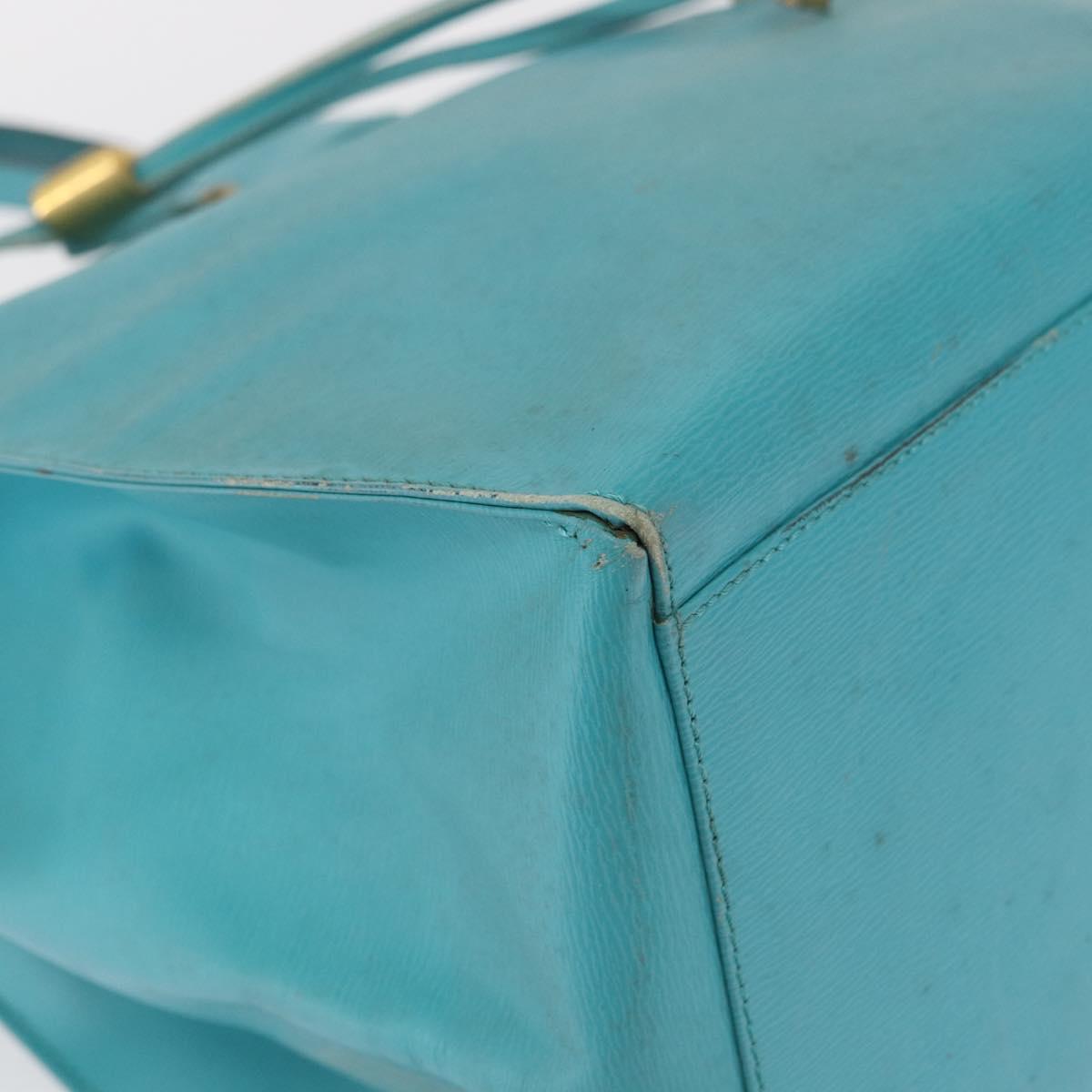 Christian Dior Shoulder Bag Leather Light Blue Auth 165238
