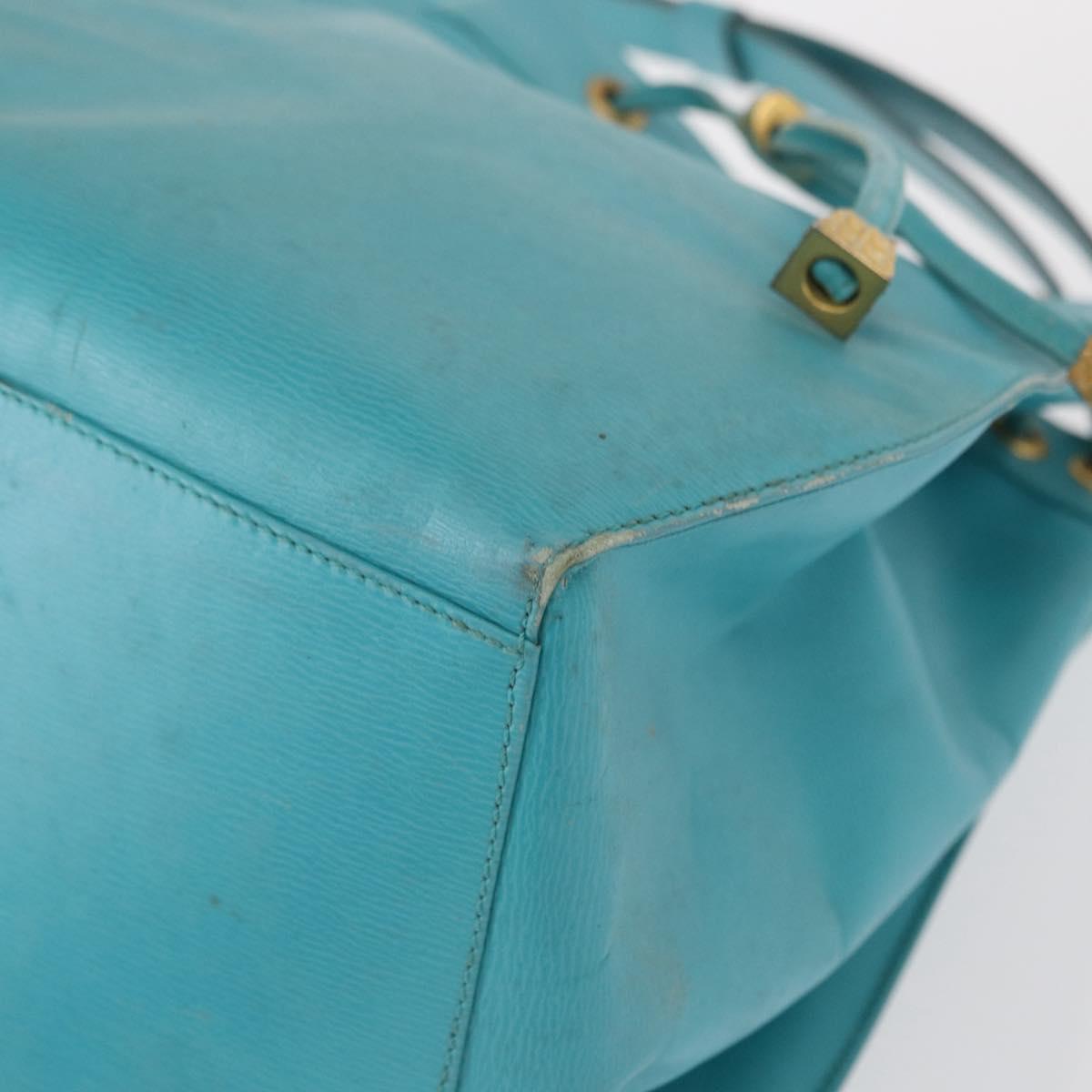 Christian Dior Shoulder Bag Leather Light Blue Auth 165238