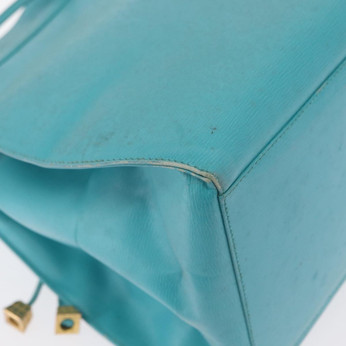 Christian Dior Shoulder Bag Leather Light Blue Auth 165238