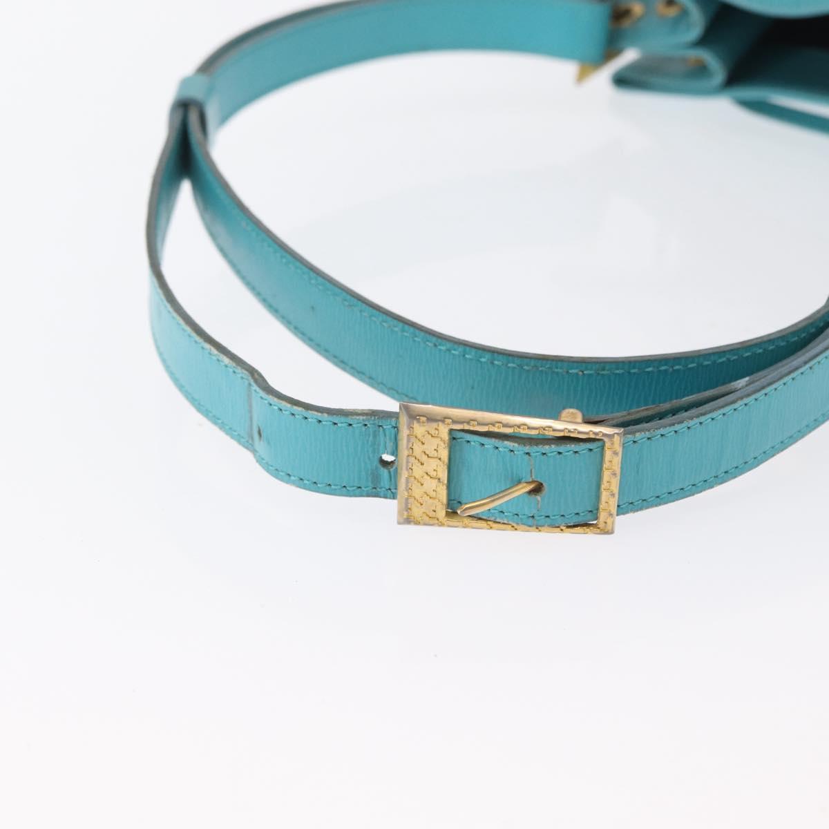 Christian Dior Shoulder Bag Leather Light Blue Auth 165238
