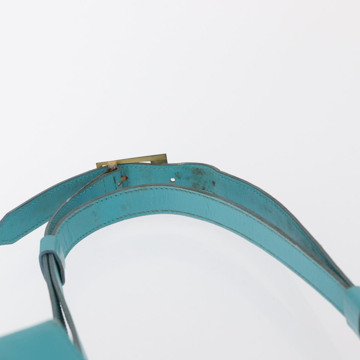 Christian Dior Shoulder Bag Leather Light Blue Auth 165238