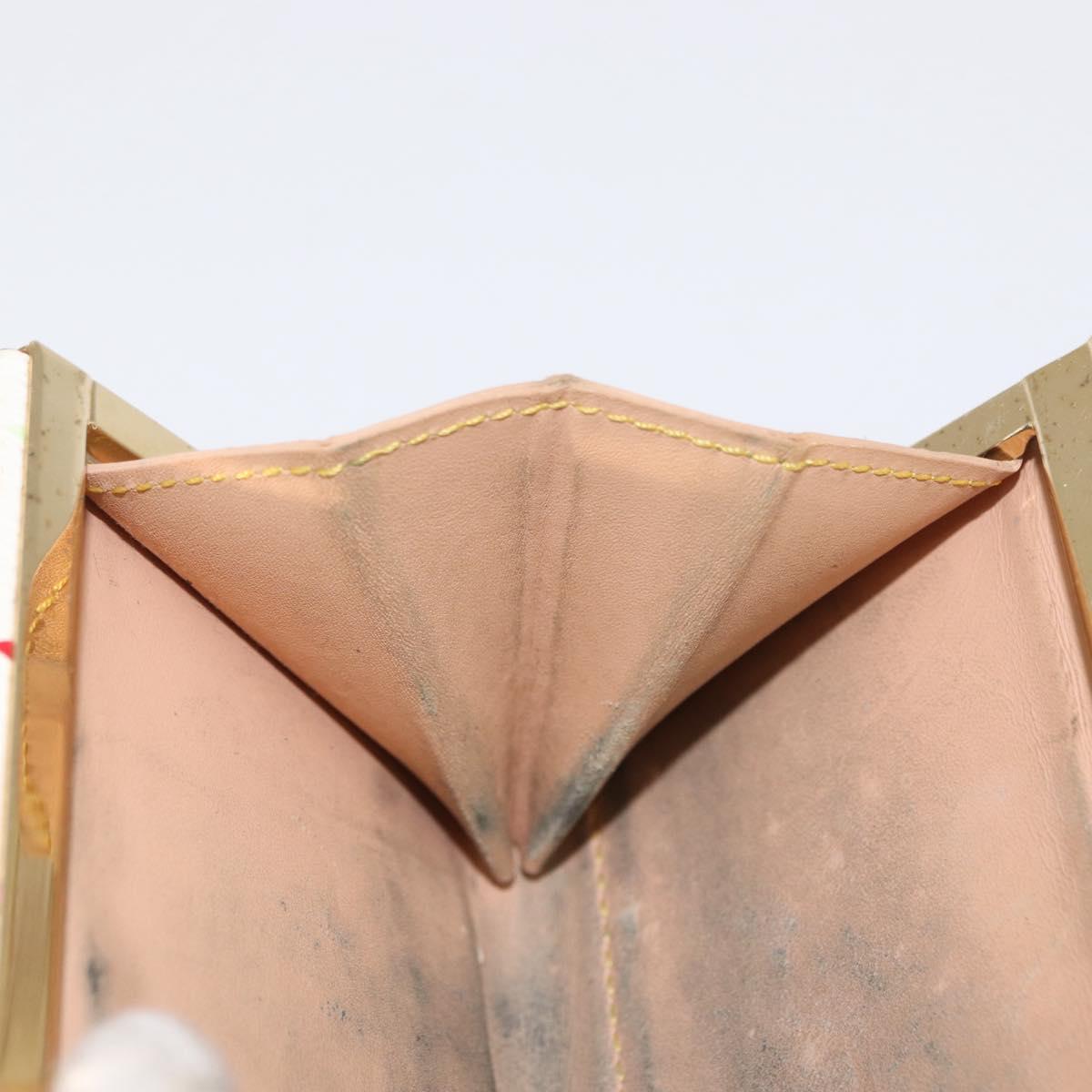 LOUIS VUITTON Multicolor Porte MonnaieViennois Wallet White M92987 Auth 165243