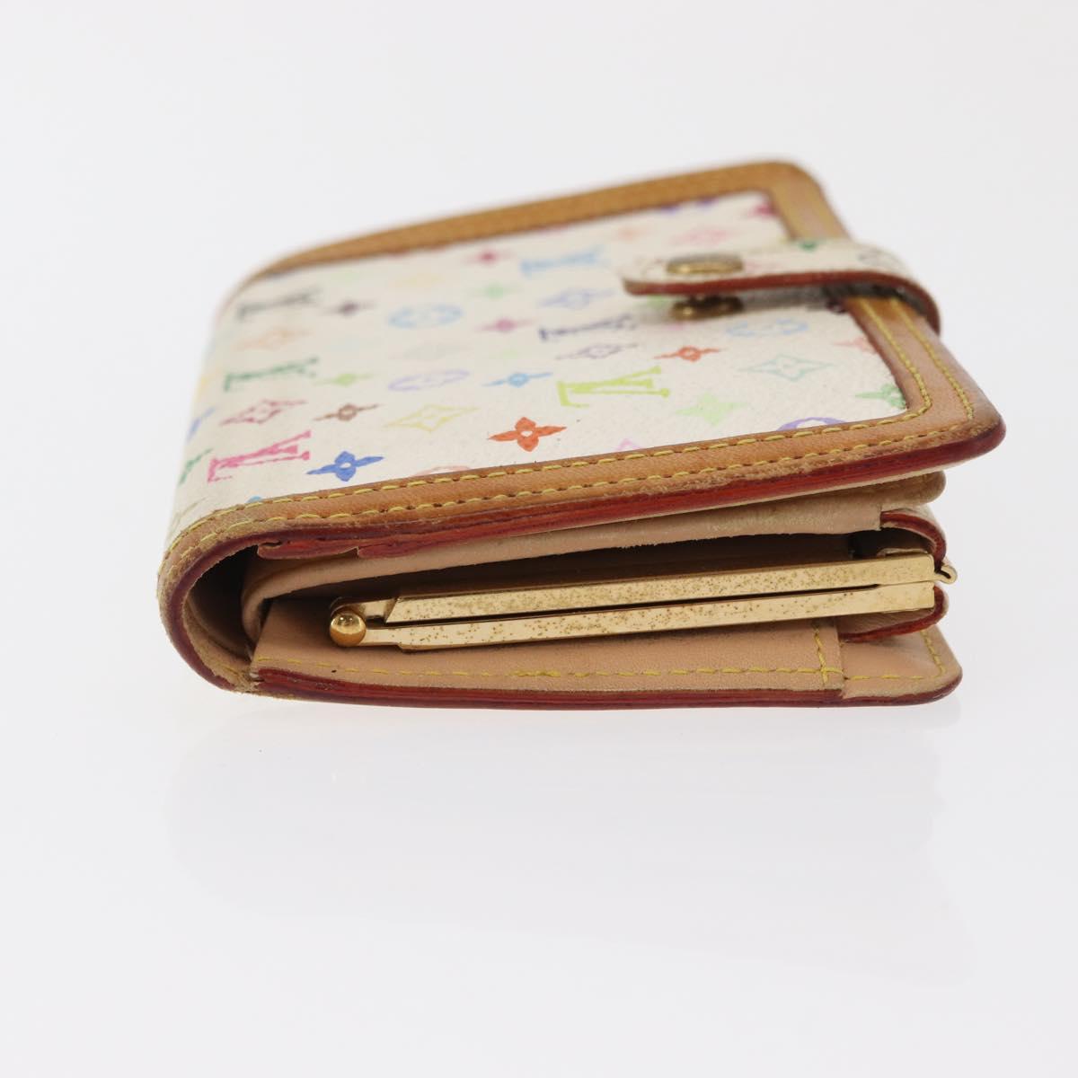 LOUIS VUITTON Multicolor Porte MonnaieViennois Wallet White M92987 Auth 165243